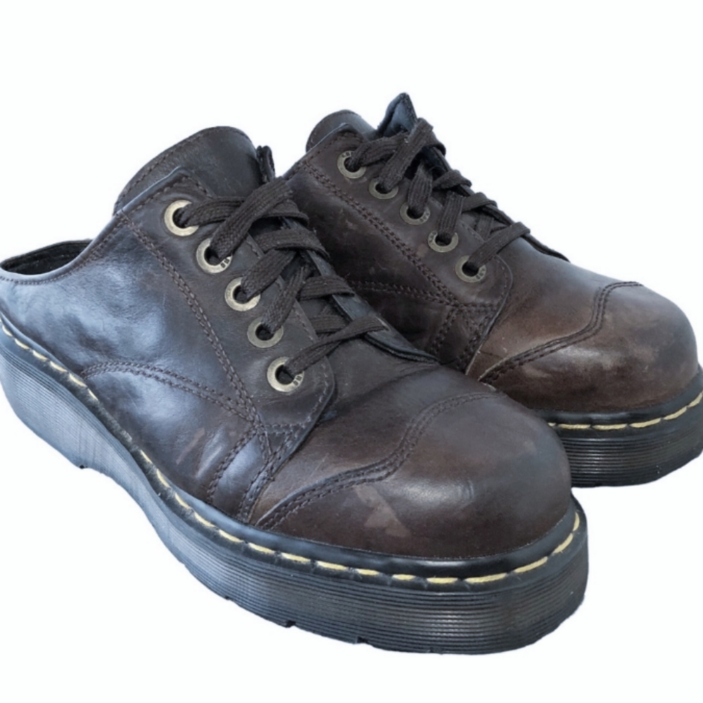 Doc Martens vintage brown leather oxford mules Size 7